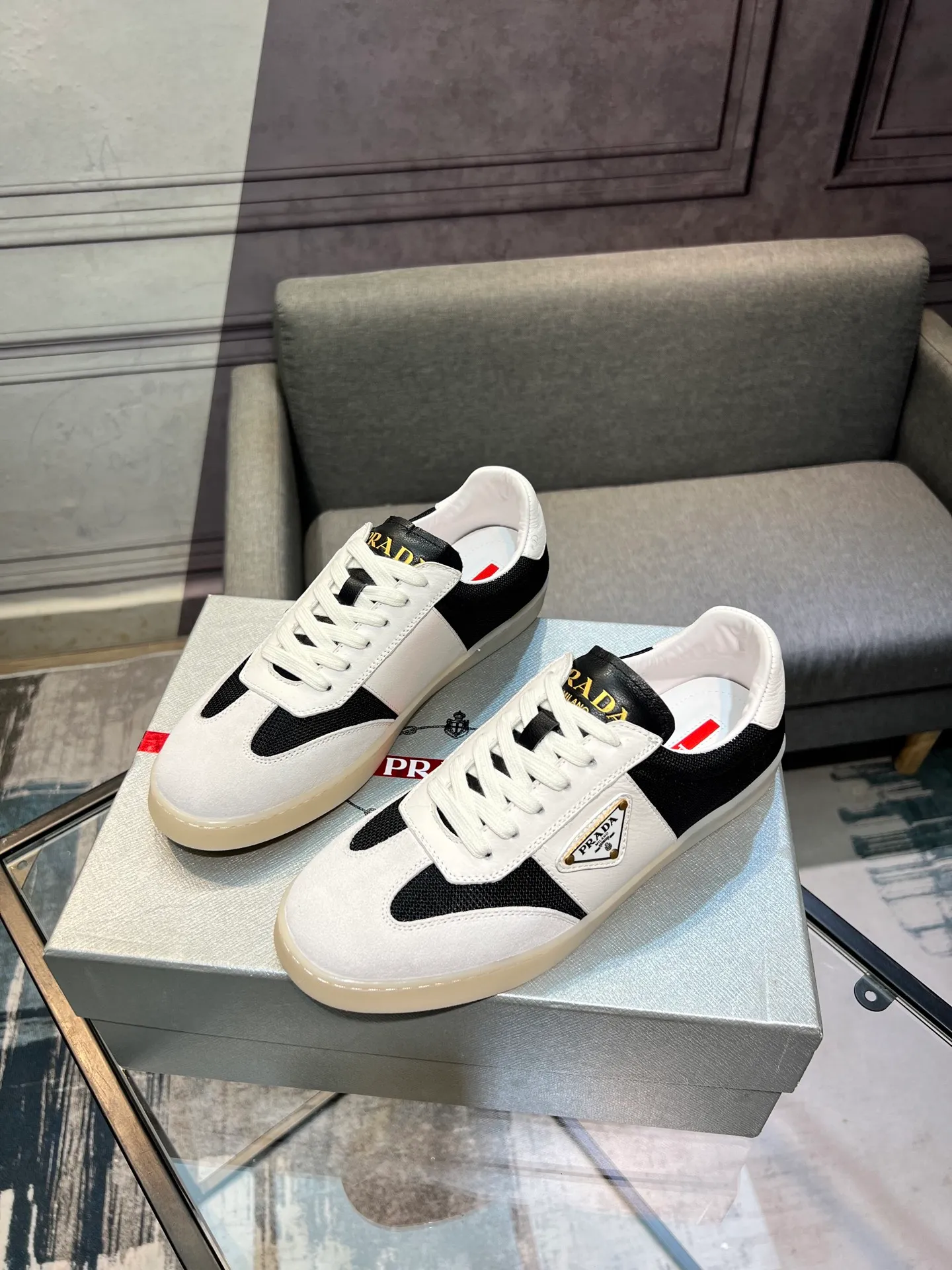 Men's shoes 💰540 [PRADA] Men's shoes are popular in the counter, official website synchronization, 1 high-quality shipment ✔️ Original frosted cowhide + cowhide lining, 1🆚1 replica, original sole, 38-45 (45 customized, non-refundable)
